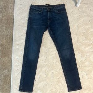 USED Hollister Men's Dark Blue Jeans 34x34 Skinny